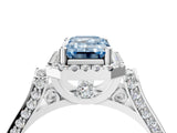White gold Fancy Blue Emerald  Halo Pave Split Shank Prong Setting Ring_30