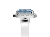 White gold Fancy Blue Emerald  Halo Pave Split Shank Prong Setting Ring_31
