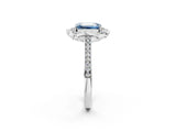 White gold Fancy Blue Emerald  Halo Round Diamond Pave Band with Four-Prong Setting_52