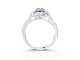 White gold Fancy Blue Emerald  Halo Round Diamond Pave Band with Four-Prong Setting_53