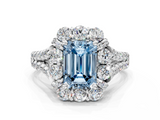 White gold Fancy Blue Emerald  Halo Split Shank Diamond Engagement Ring with Pave Band and Four-Prong Setting_54