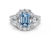 White gold Fancy Blue Emerald  Halo Split Shank Diamond Engagement Ring with Prong Setting_20