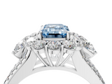 White gold Fancy Blue Emerald  Halo Split Shank Diamond Engagement Ring with Prong Setting_24