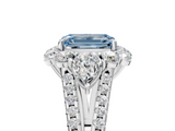 White gold Fancy Blue Emerald  Halo Split Shank Diamond Engagement Ring with Prong Setting_25