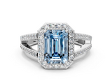 White gold Fancy Blue Emerald  Halo Split Shank Diamond Ring with Four-Prong Setting_32