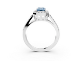 White gold Fancy Blue Emerald  Halo Split Shank Diamond Ring with Four-Prong Setting_35