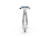 White gold Fancy Blue Emerald  Halo Split Shank Diamond Ring with Pavé Setting_28