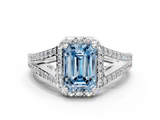 White gold Fancy Blue Emerald  Halo Split Shank Diamond Ring with Prong Setting_20
