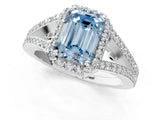 White gold Fancy Blue Emerald  Halo Split Shank Pave Diamond Ring with Four-Prong Setting_50