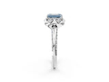 White gold Fancy Blue Emerald  Halo Split Shank Pave Diamond Ring with Petal Prong Setting_34