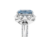 White gold Fancy Blue Emerald  Halo Split Shank Pave Diamond Ring with Petal Prong Setting_37