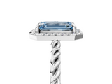 White gold Fancy Blue Emerald  Halo Twisted Band Four-Prong Diamond Ring_25