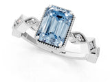 White gold Fancy Blue Emerald  Milgrain Marquise Diamond Twist Band Ring_75