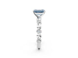 White gold Fancy Blue Emerald  Solitaire Bezel-Set Diamond Ring with Beaded Band and Four-Prong Setting_34