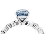 White gold Fancy Blue Emerald  Solitaire Bezel-Set Diamond Ring with Beaded Band and Four-Prong Setting_36
