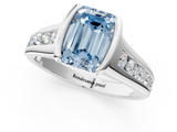 White gold Fancy Blue Emerald  Solitaire Bezel-Set Diamond Ring with Channel-Set Band_38