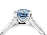 White gold Fancy Blue Emerald  Solitaire Bezel-Set Diamond Ring with Channel-Set Band_41