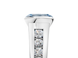 White gold Fancy Blue Emerald  Solitaire Bezel-Set Diamond Ring with Channel-Set Band_42