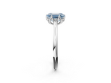 White gold Fancy Blue Emerald  Solitaire Cathedral Diamond Ring with Six-Prong Setting_19