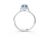 White gold Fancy Blue Emerald  Solitaire Cathedral Diamond Ring with Six-Prong Setting_20