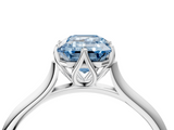 White gold Fancy Blue Emerald  Solitaire Cathedral Diamond Ring with Six-Prong Setting_21