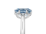 White gold Fancy Blue Emerald  Solitaire Cathedral Diamond Ring with Six-Prong Setting_22