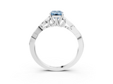 White gold Fancy Blue Emerald  Solitaire Celtic Knot Engagement Ring with Four-Prong Setting_78