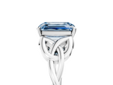 White gold Fancy Blue Emerald  Solitaire Celtic Knot Engagement Ring with Four-Prong Setting_80