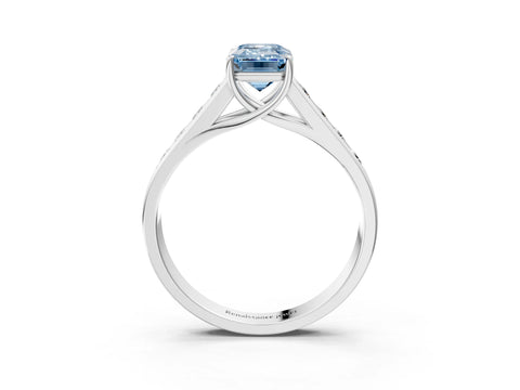 White gold Fancy Blue Emerald  Solitaire Channel-Set Diamond Engagement Ring with Four-Prong Setting_34