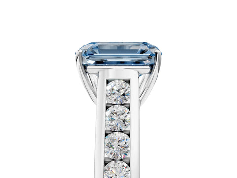 White gold Fancy Blue Emerald  Solitaire Channel-Set Diamond Engagement Ring with Four-Prong Setting_36