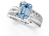 White gold Fancy Blue Emerald  Solitaire Channel-Set Split Shank Ring with Tension Prong Setting_4