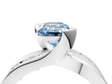White gold Fancy Blue Emerald  Solitaire Channel-Set Split Shank Ring with Tension Prong Setting_7