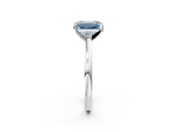 White gold Fancy Blue Emerald  Solitaire Diamond Engagement Ring with Four-Prong Setting on a Classic Band_5