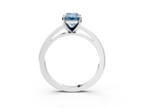 White gold Fancy Blue Emerald  Solitaire Diamond Engagement Ring with Four-Prong Setting on a Classic Band_6