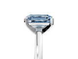 White gold Fancy Blue Emerald  Solitaire Diamond Engagement Ring with Four-Prong Setting on a Classic Band_8