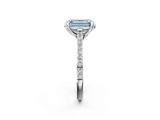 White gold Fancy Blue Emerald  Solitaire Diamond Engagement Ring with Pave Band and Six-Prong Setting_22