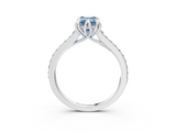 White gold Fancy Blue Emerald  Solitaire Diamond Engagement Ring with Pave Band and Six-Prong Setting_23