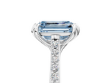 White gold Fancy Blue Emerald  Solitaire Diamond Engagement Ring with Pave Band and Six-Prong Setting_25