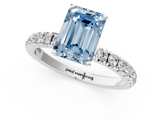 White gold Fancy Blue Emerald  Solitaire Diamond Pavé Band with Four-Prong Setting_29
