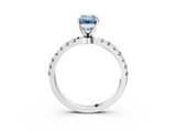 White gold Fancy Blue Emerald  Solitaire Diamond Pavé Band with Four-Prong Setting_31