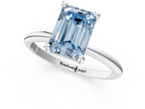 White gold Fancy Blue Emerald  Solitaire Diamond Ring with 4-Prong Setting on a Classic Band_4