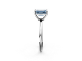 White gold Fancy Blue Emerald  Solitaire Diamond Ring with 4-Prong Setting on a Classic Band_5