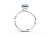 White gold Fancy Blue Emerald  Solitaire Diamond Ring with 4-Prong Setting on a Classic Band_6