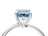 White gold Fancy Blue Emerald  Solitaire Diamond Ring with 4-Prong Setting on a Classic Band_7