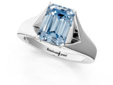 White gold Fancy Blue Emerald  Solitaire Diamond Ring with Cathedral Band and Four-Prong Setting_67