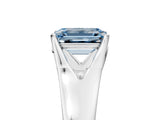 White gold Fancy Blue Emerald  Solitaire Diamond Ring with Cathedral Band and Four-Prong Setting_71
