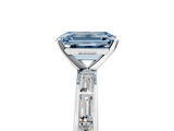 White gold Fancy Blue Emerald  Solitaire Diamond Ring with Channel-Set Baguette Band and Four-Prong Setting_85