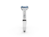 White gold Fancy Blue Emerald  Solitaire Diamond Ring with Channel-Set Band and Four-Prong Setting_5