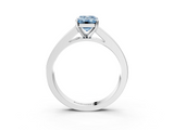 White gold Fancy Blue Emerald  Solitaire Diamond Ring with Channel-Set Band and Four-Prong Setting_6