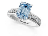 White gold Fancy Blue Emerald  Solitaire Diamond Ring with Channel Set Band and Six-Prong Setting_49